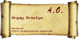 Argay Orsolya névjegykártya