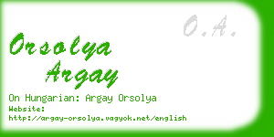 orsolya argay business card